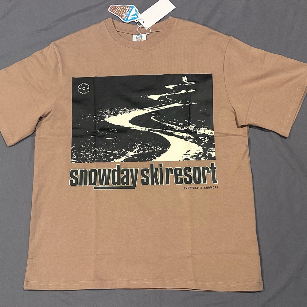 SnowDay ski resort T-shirt, size large.